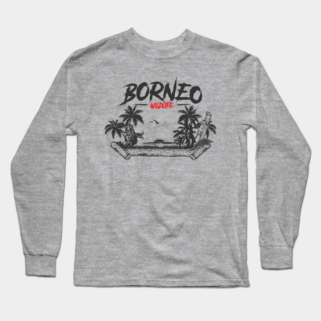 Borneo Wildlife Long Sleeve T-Shirt by jakechays